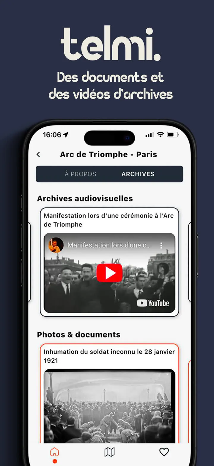 Fiche d’un monument : anecdotes et contenus d’archives sur l’histoire alentour.